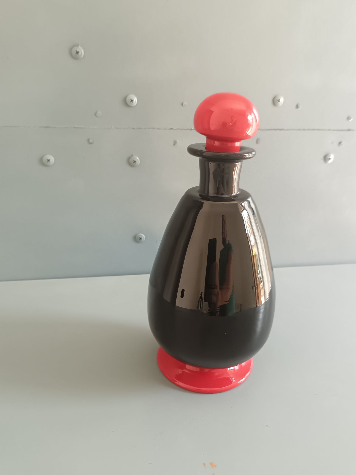 NasonMoretti Archive Revival 1923 Decanter Murano Vetro Soffiato Nero Rosso Design Made in Italy