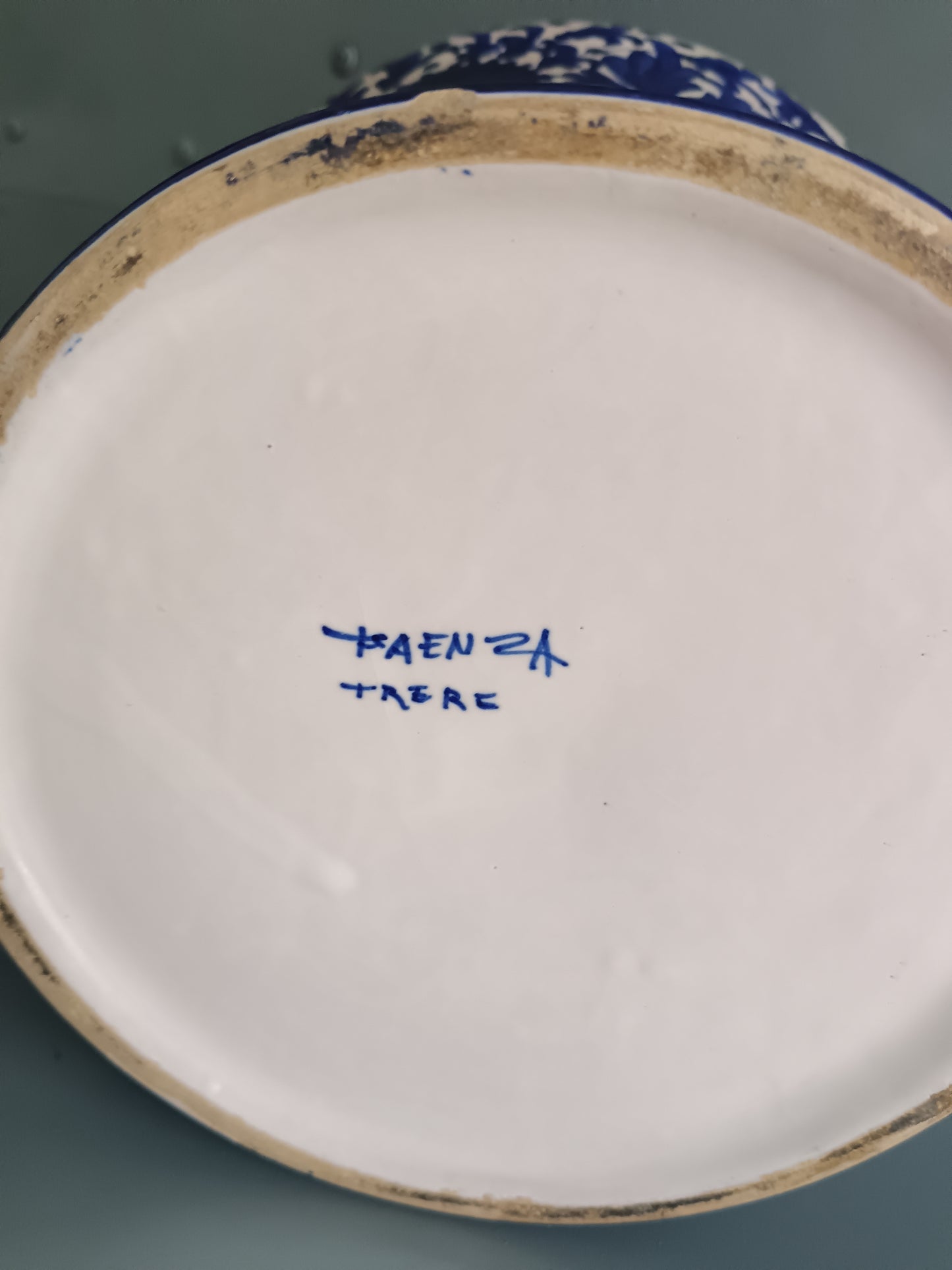 RARO VASO TRERÈ FAENZA MAIOLICA DIPINTA A MANO BLU COBALTO FIRMATO CERAMICA