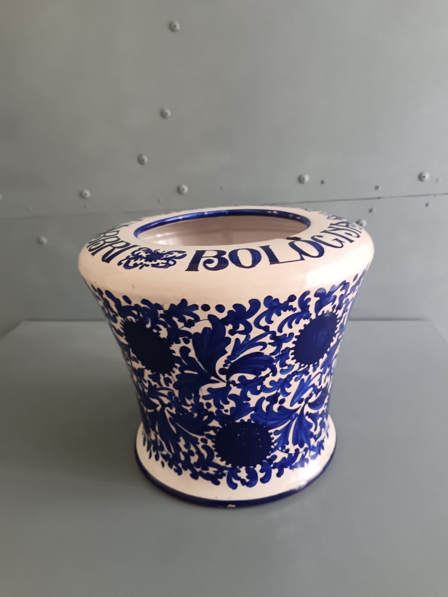 RARO VASO TRERÈ FAENZA MAIOLICA DIPINTA A MANO BLU COBALTO FIRMATO CERAMICA