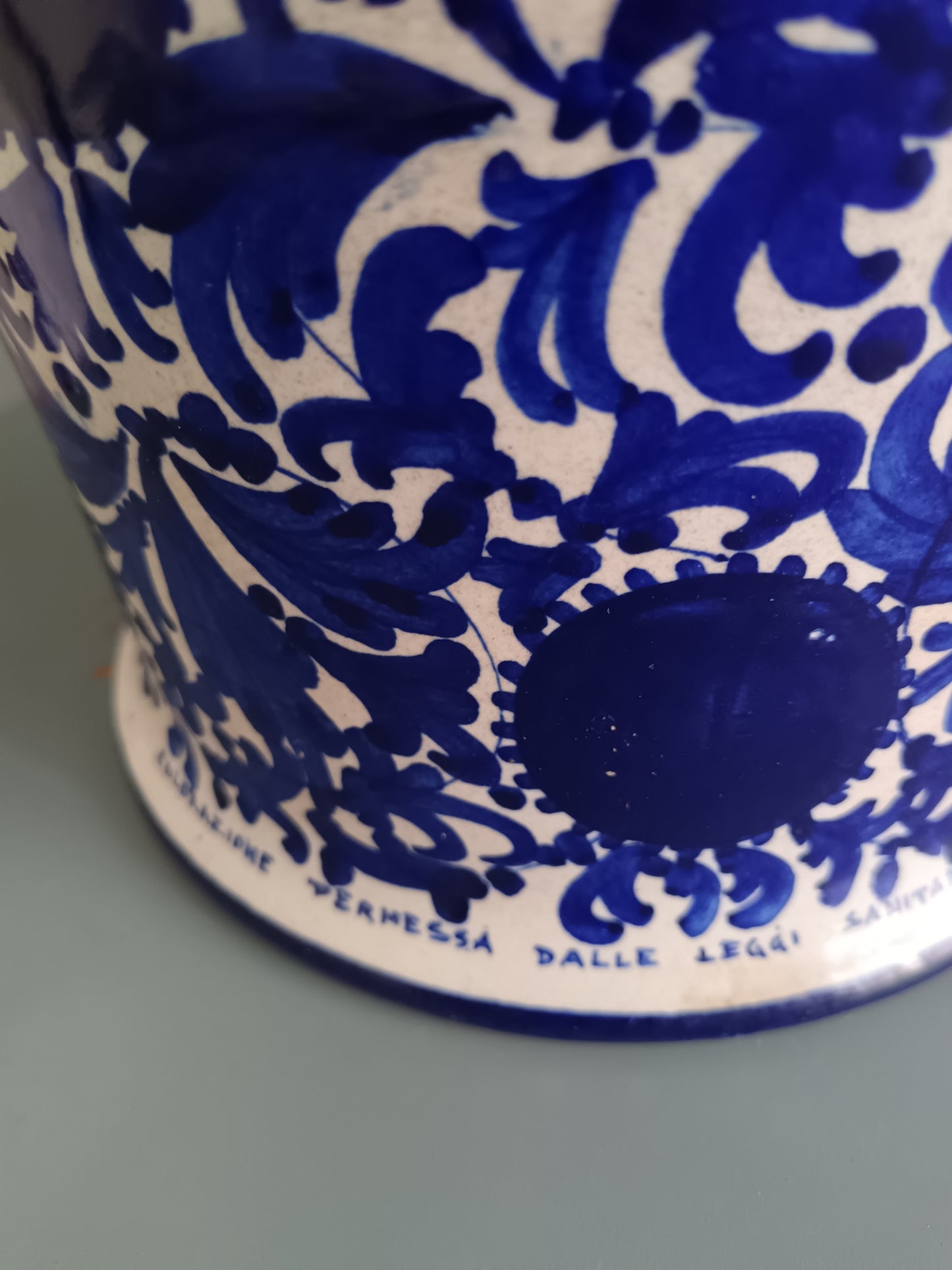RARO VASO TRERÈ FAENZA MAIOLICA DIPINTA A MANO BLU COBALTO FIRMATO CERAMICA