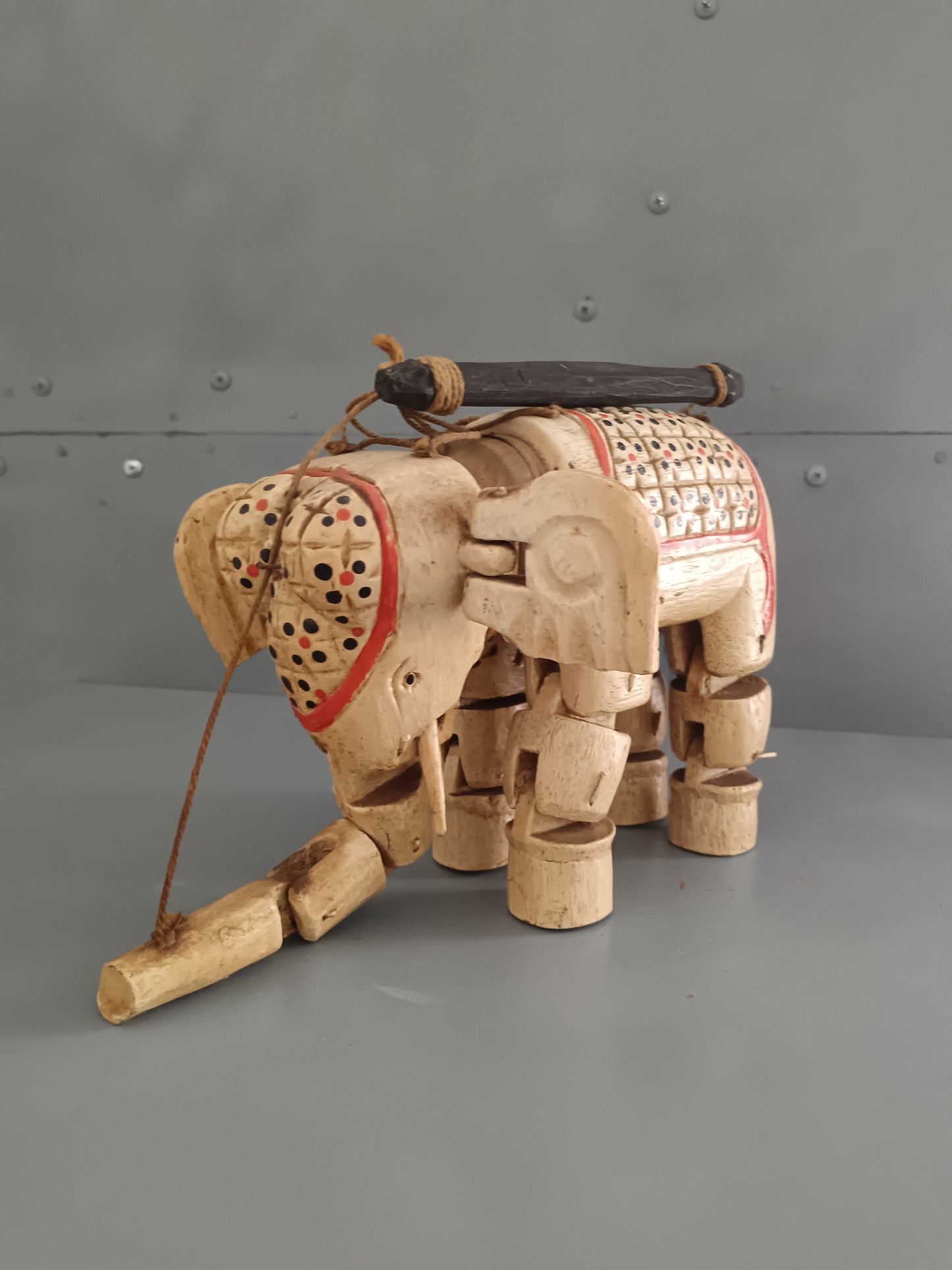 MARIONETTA KATHPUTLI RARA PRIMO '900 – ELEFANTE IN LEGNO – RAJASTHAN INDIA – ETNOGRAFIA