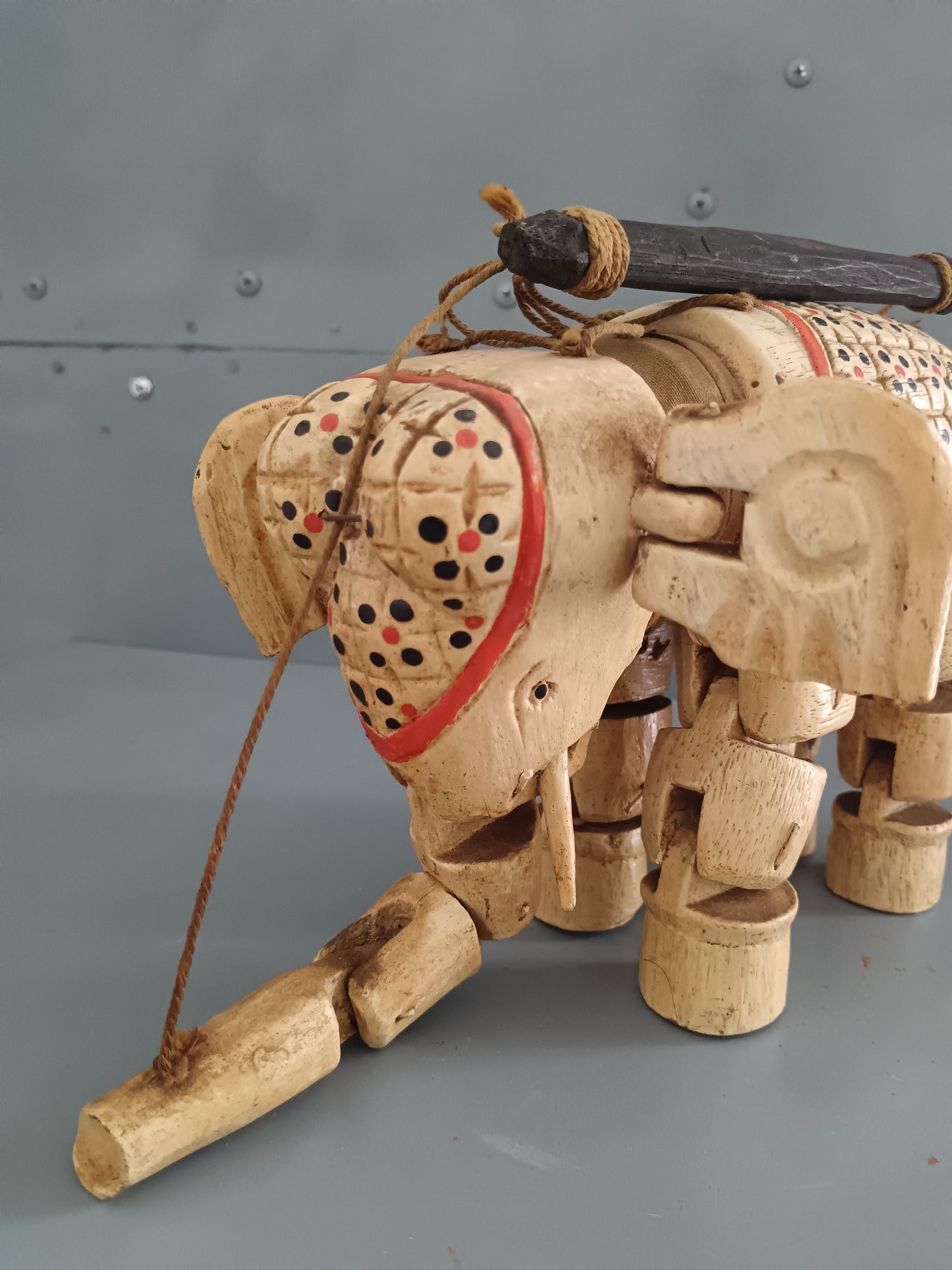 MARIONETTA KATHPUTLI RARA PRIMO '900 – ELEFANTE IN LEGNO – RAJASTHAN INDIA – ETNOGRAFIA