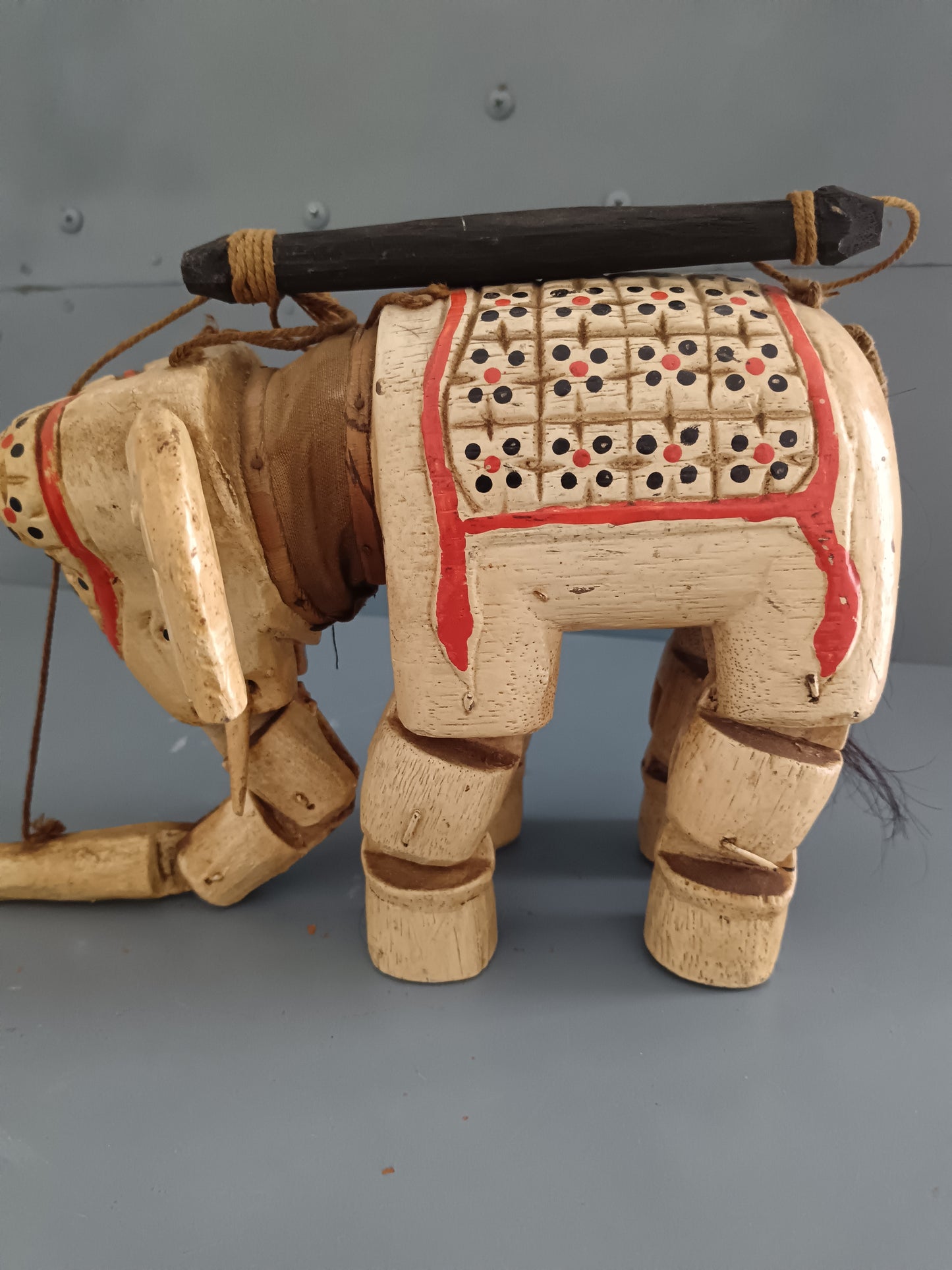 MARIONETTA KATHPUTLI RARA PRIMO '900 – ELEFANTE IN LEGNO – RAJASTHAN INDIA – ETNOGRAFIA