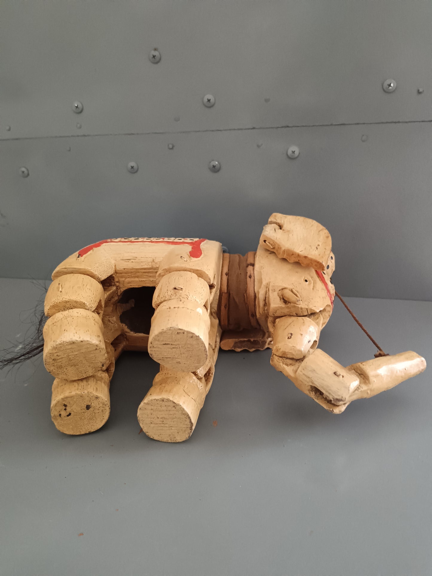 MARIONETTA KATHPUTLI RARA PRIMO '900 – ELEFANTE IN LEGNO – RAJASTHAN INDIA – ETNOGRAFIA
