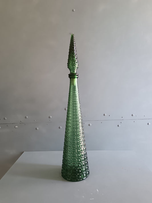 EMPOLI VINTAGE ANNI '60/'70 BOTTIGLIA DEL GENIO 55 CM VETRO VERDE ITALIANO