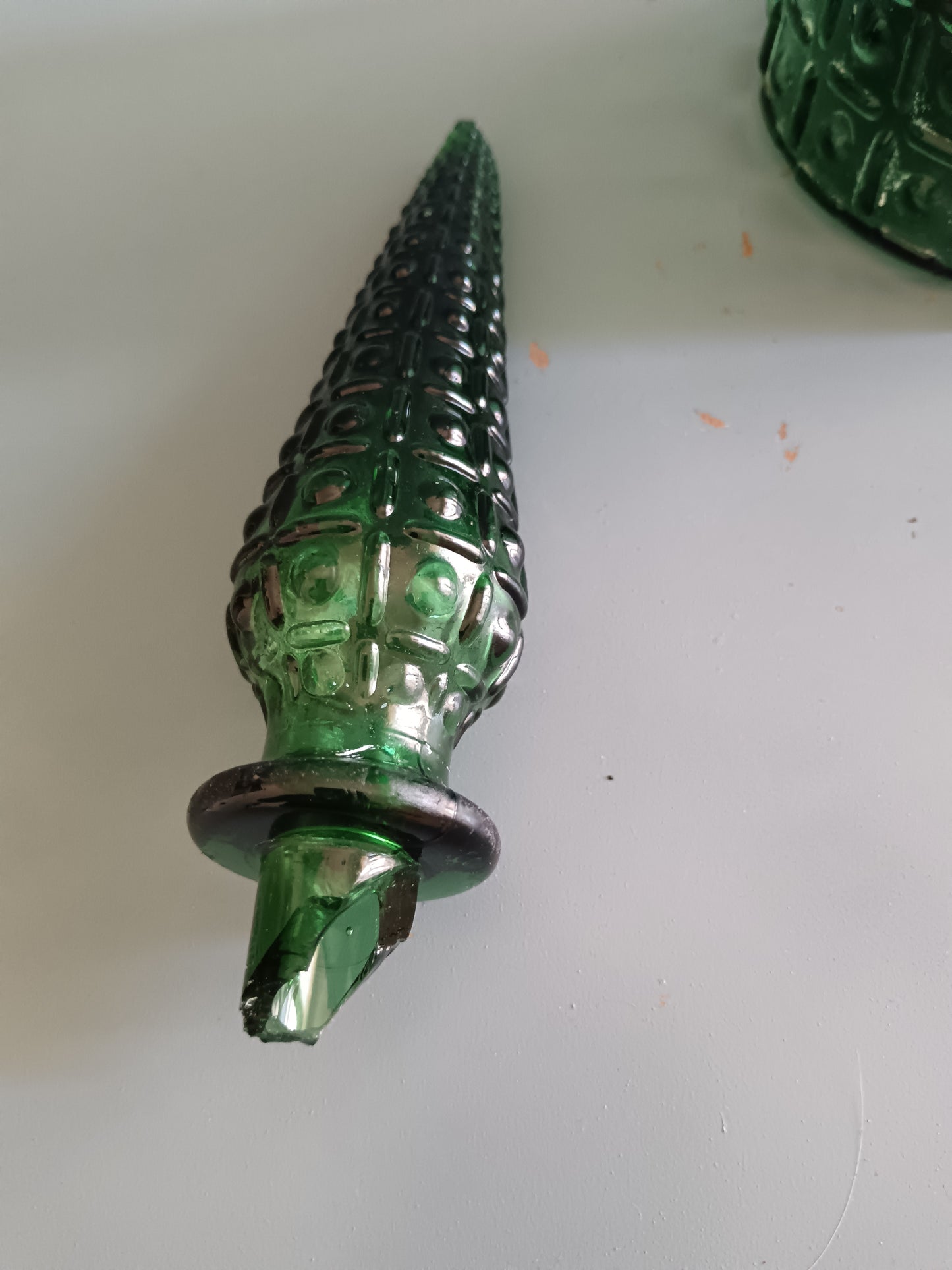 EMPOLI VINTAGE ANNI '60/'70 BOTTIGLIA DEL GENIO 55 CM VETRO VERDE ITALIANO