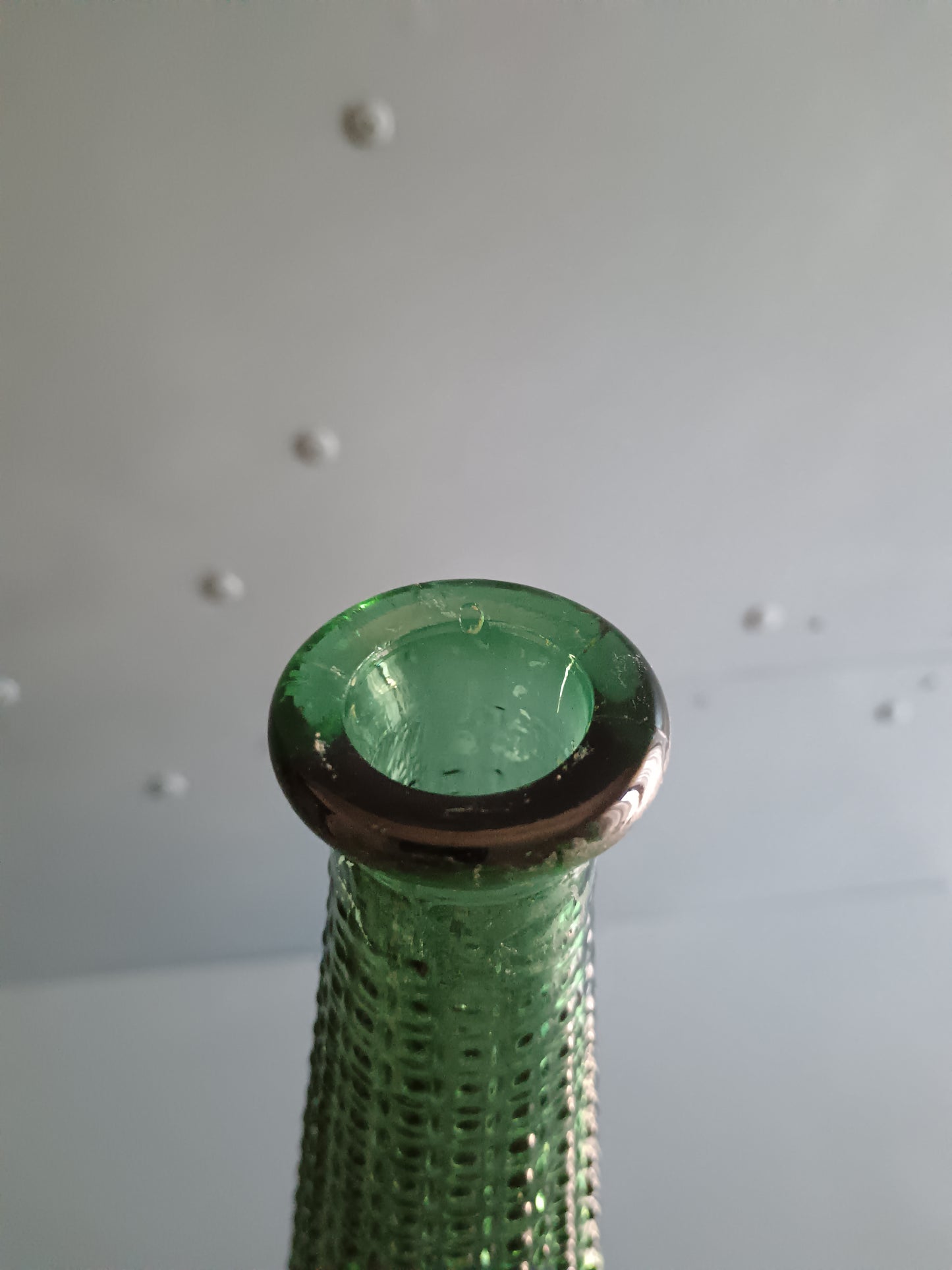 EMPOLI VINTAGE ANNI '60/'70 BOTTIGLIA DEL GENIO 55 CM VETRO VERDE ITALIANO