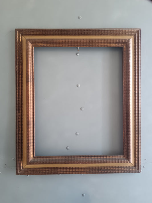 ANTICA CORNICE ITALIANA GUILL0CHÉ IN LEGNO E DORATA – FINE ‘800 PRIMI ‘900
