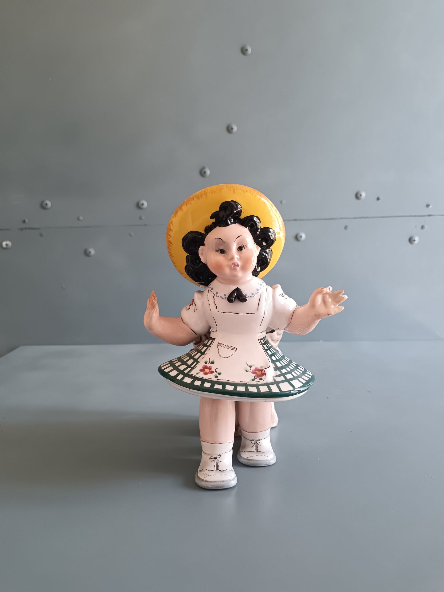 Olimpia ITALY, Statuina in ceramica policroma anni 40'/50'.