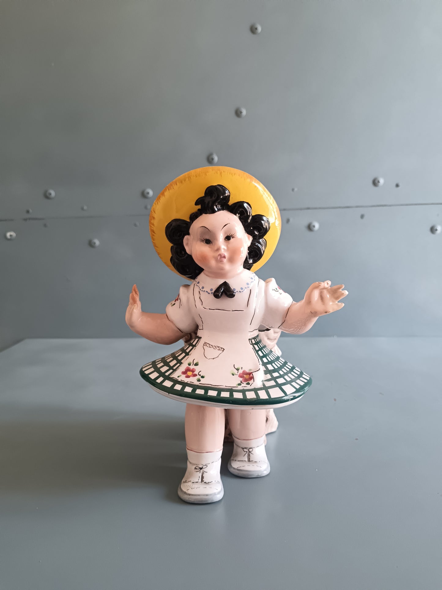 Olimpia ITALY, Statuina in ceramica policroma anni 40'/50'.