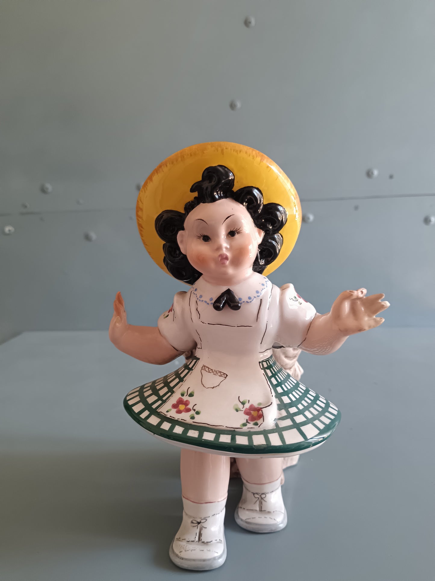 Olimpia ITALY, Statuina in ceramica policroma anni 40'/50'.
