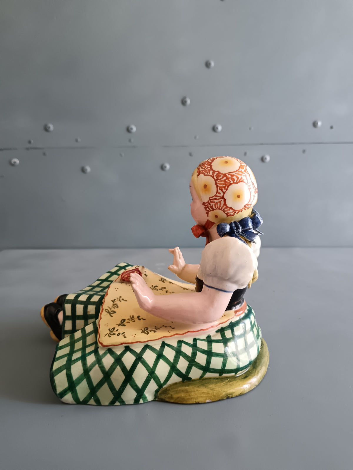 ANTICA STATUINA CERAMICA ITALIANA ANNI ’40 – FORNACE NORD ITALIA – BAMBINA TIROLESE