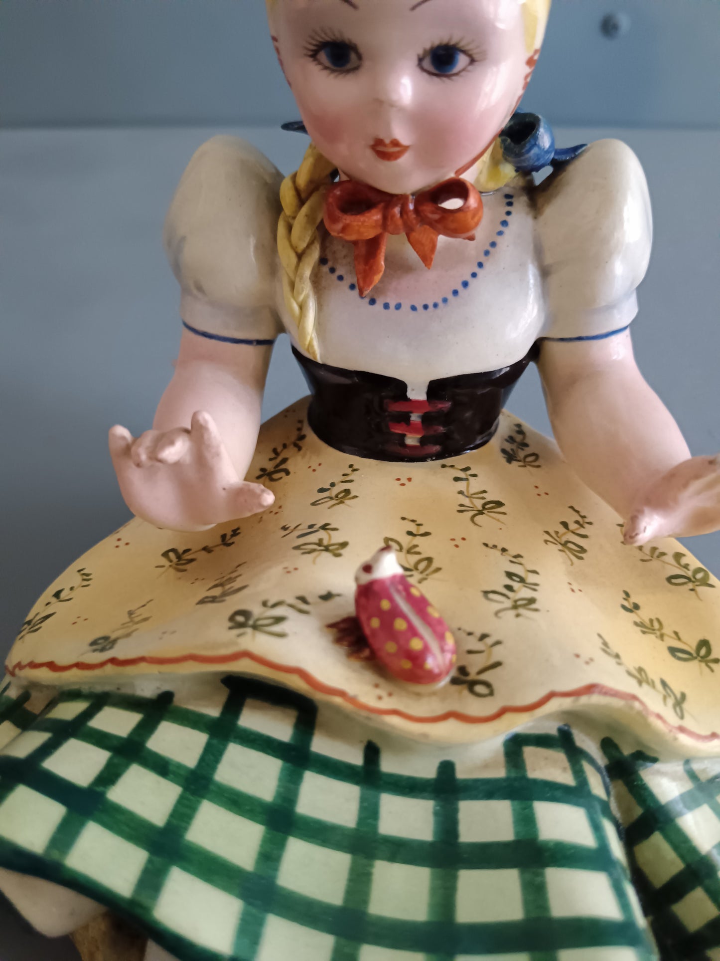 ANTICA STATUINA CERAMICA ITALIANA ANNI ’40 – FORNACE NORD ITALIA – BAMBINA TIROLESE