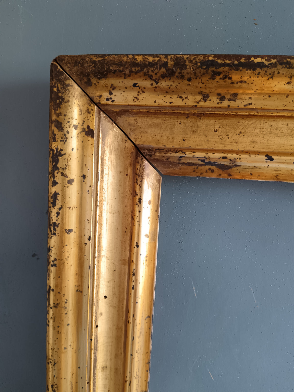 Cornice Antica Dorata a Foglia Metà 800 Ottocento Legno per Specchio Quadro