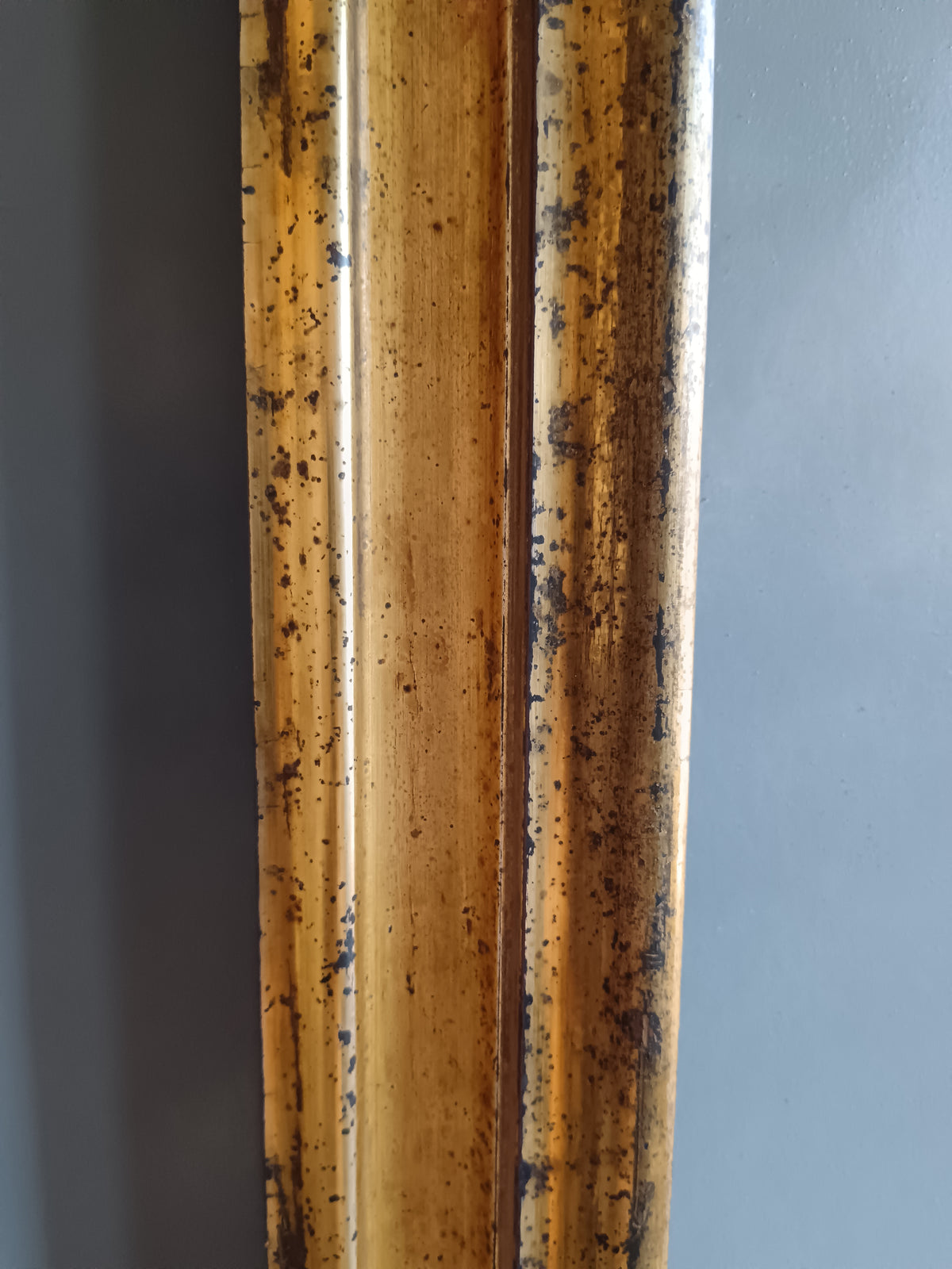 Cornice Antica Dorata a Foglia Metà 800 Ottocento Legno per Specchio Quadro