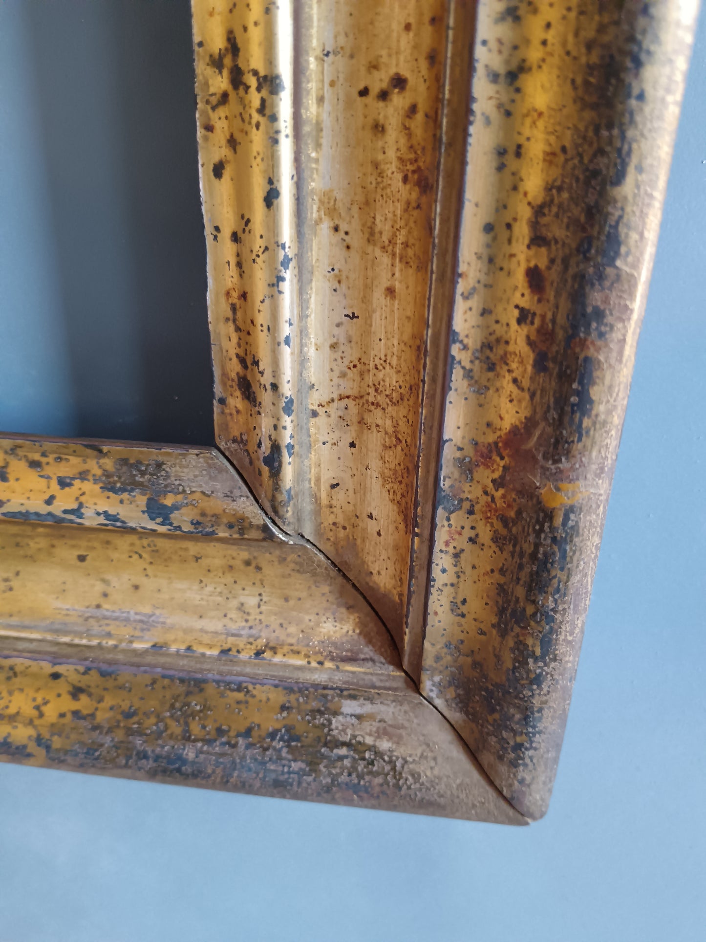 Cornice Antica Dorata a Foglia Metà 800 Ottocento Legno per Specchio Quadro