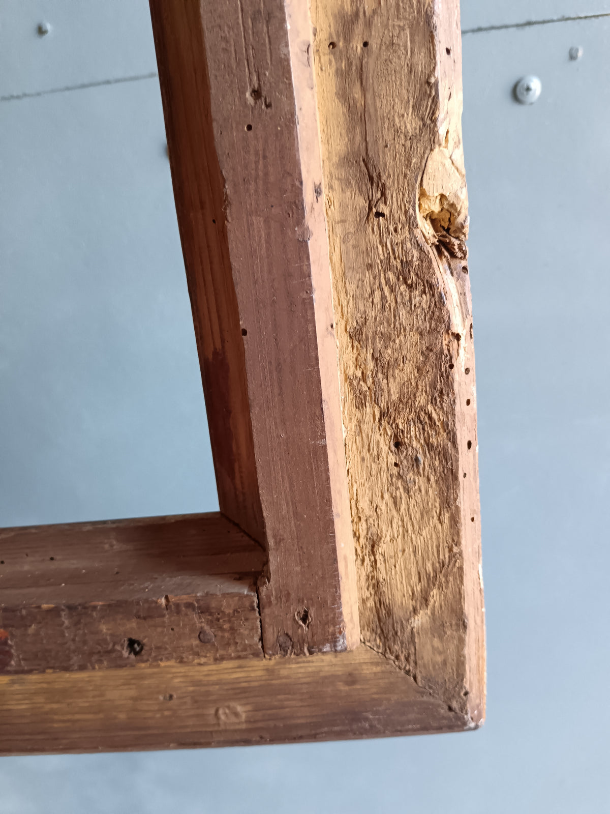 Cornice Antica Dorata a Foglia Metà 800 Ottocento Legno per Specchio Quadro