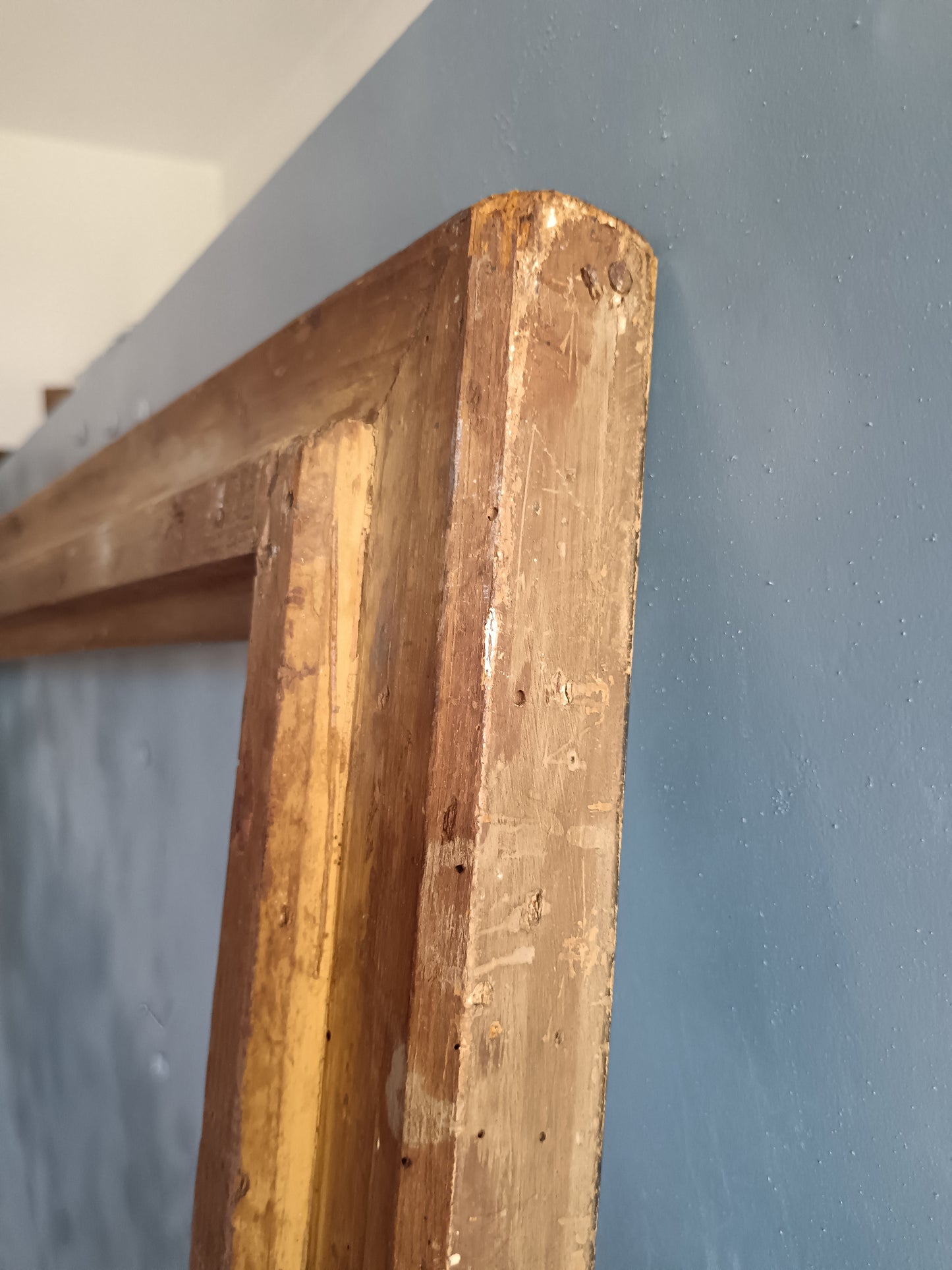Cornice Antica Dorata a Foglia Metà 800 Ottocento Legno per Specchio Quadro
