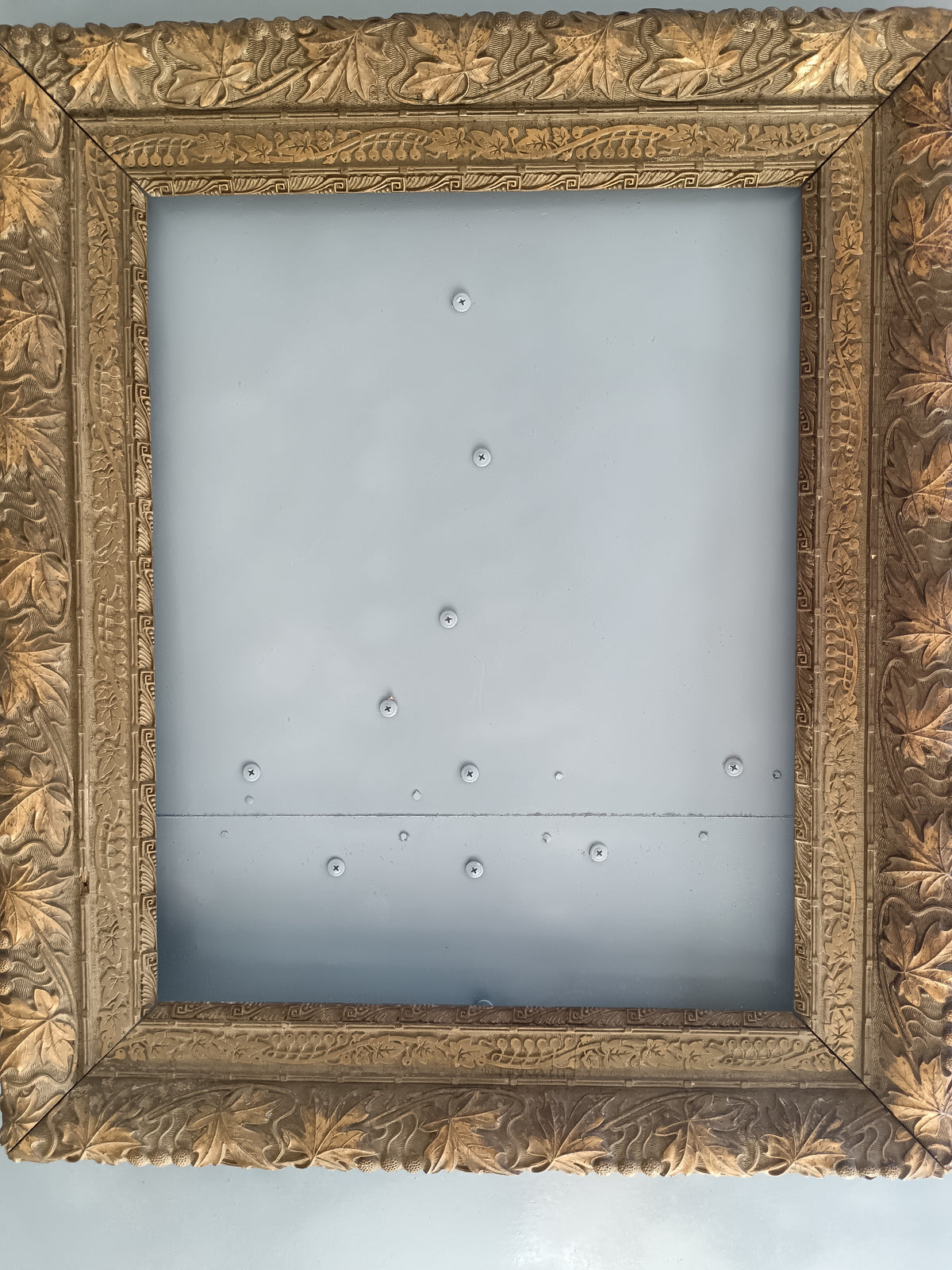 ANTICA CORNICE ITALIANA IN PASTIGLIA E FOGLIA D'ORO FINE '800