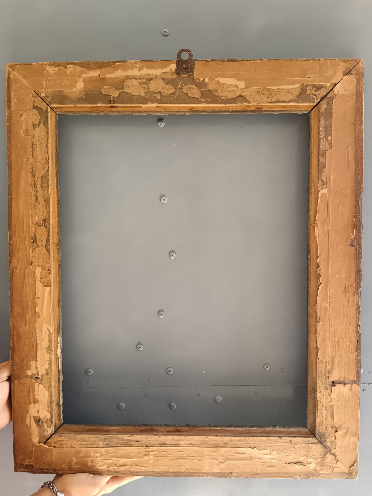 ANTICA CORNICE ITALIANA IN PASTIGLIA E FOGLIA D'ORO FINE '800