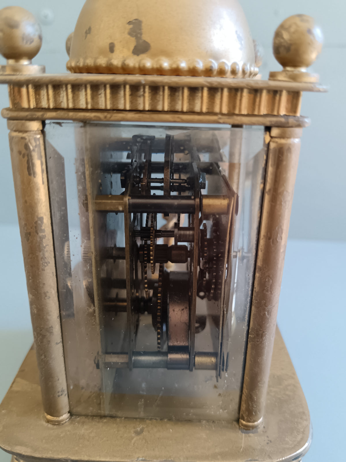 ANTICO OROLOGIO DA TAVOLO “CAPPUCCINA” / DA CARROZZA – PUTTO ALATO – FINE ‘800