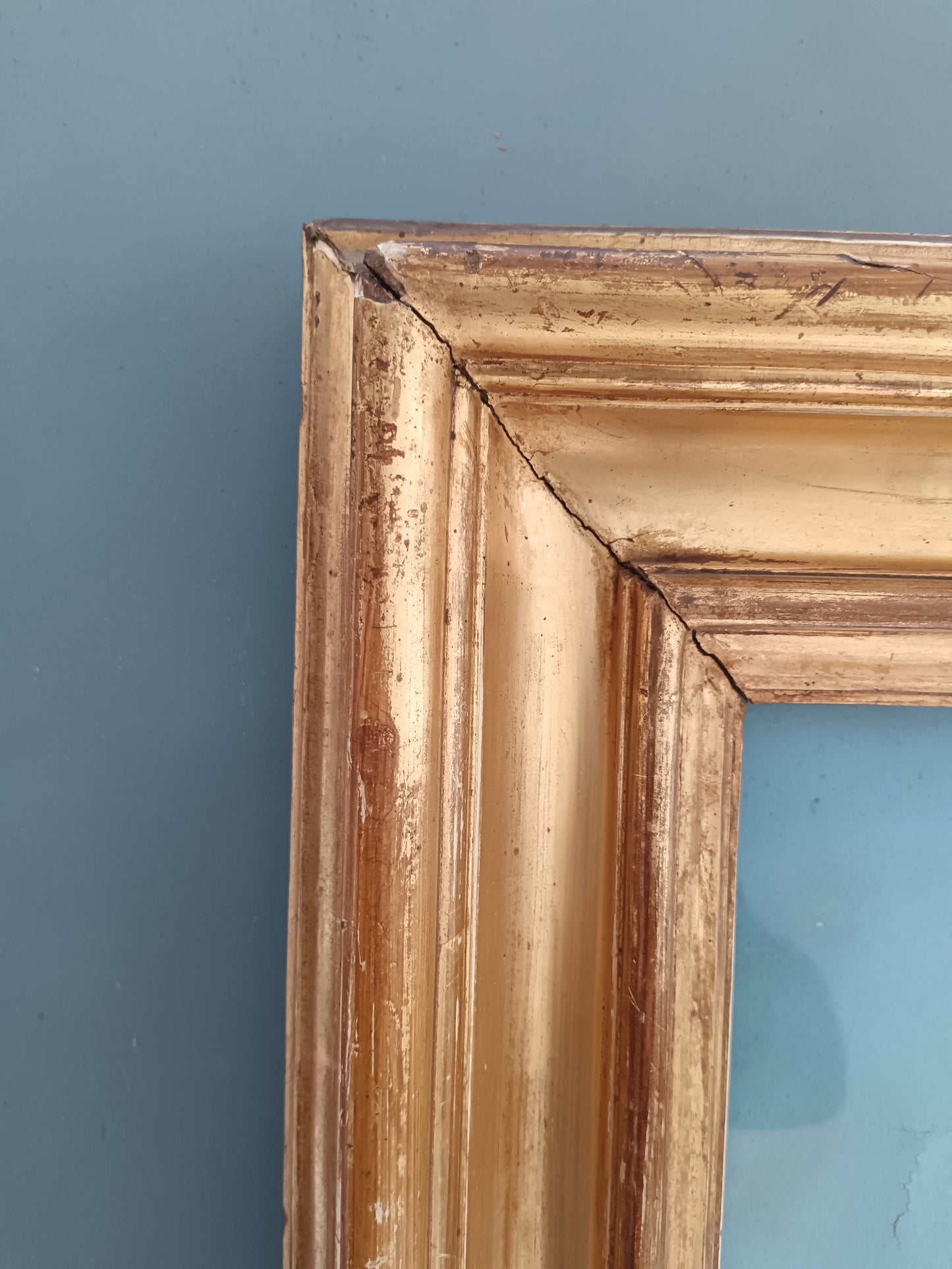Dipinto Antico Pastello su Tela Fine 800 Ritratto Donna Profilo Cornice Oro