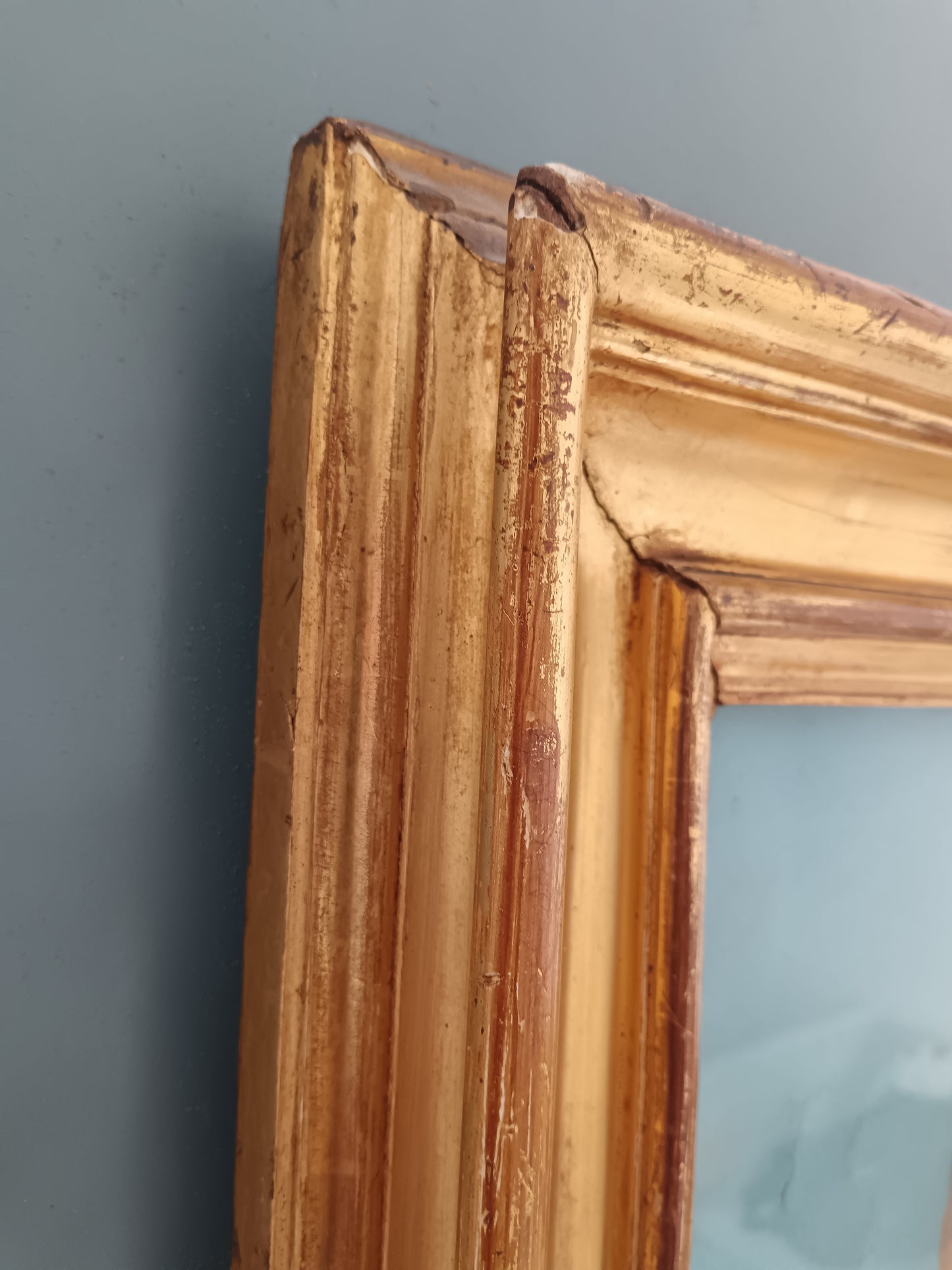 Dipinto Antico Pastello su Tela Fine 800 Ritratto Donna Profilo Cornice Oro