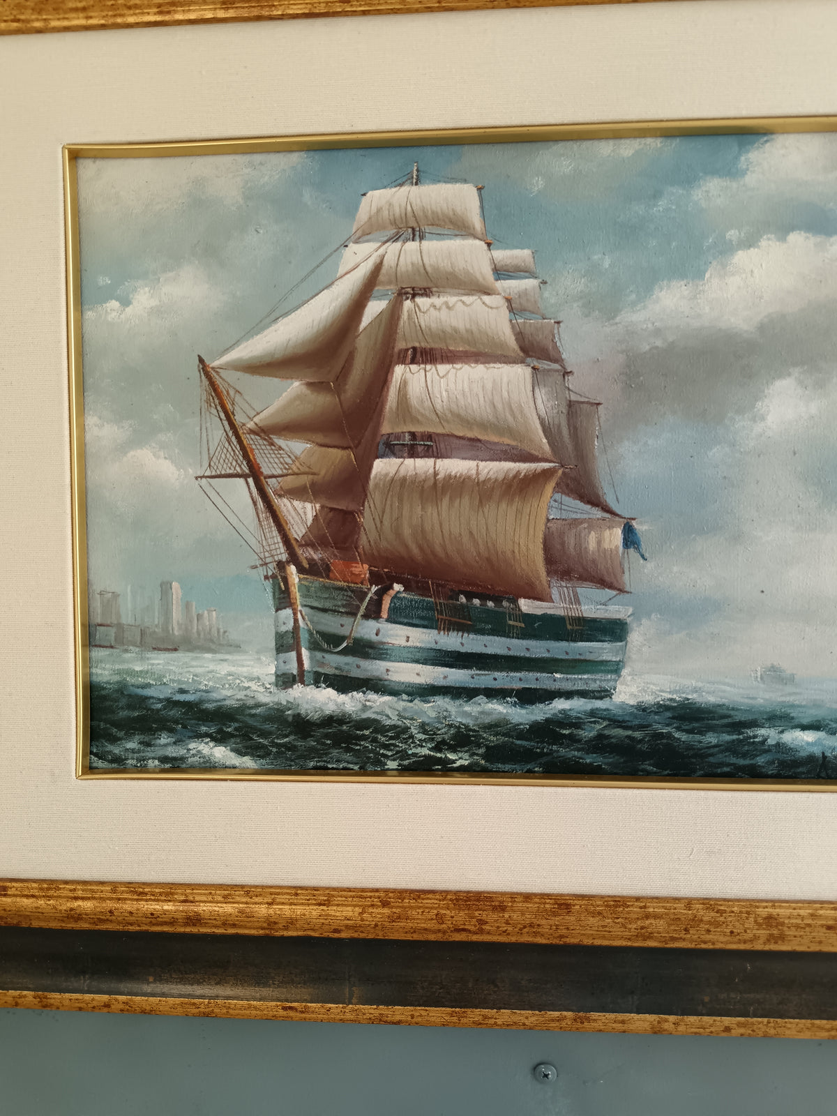 ANTONIO BINI “VELIERO” OLIO SU TELA 30x40 – MARINA – FIRMATO – CERTIFICATO ROMA