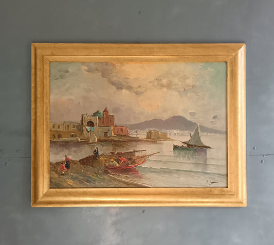 Gianni del grasso ( Torre Del Greco 1945) dipinto olio su legno.
