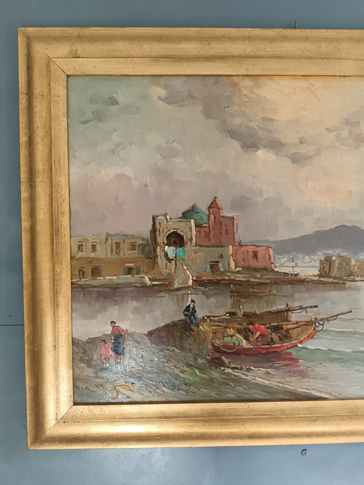 Gianni del grasso ( Torre Del Greco 1945) dipinto olio su legno.