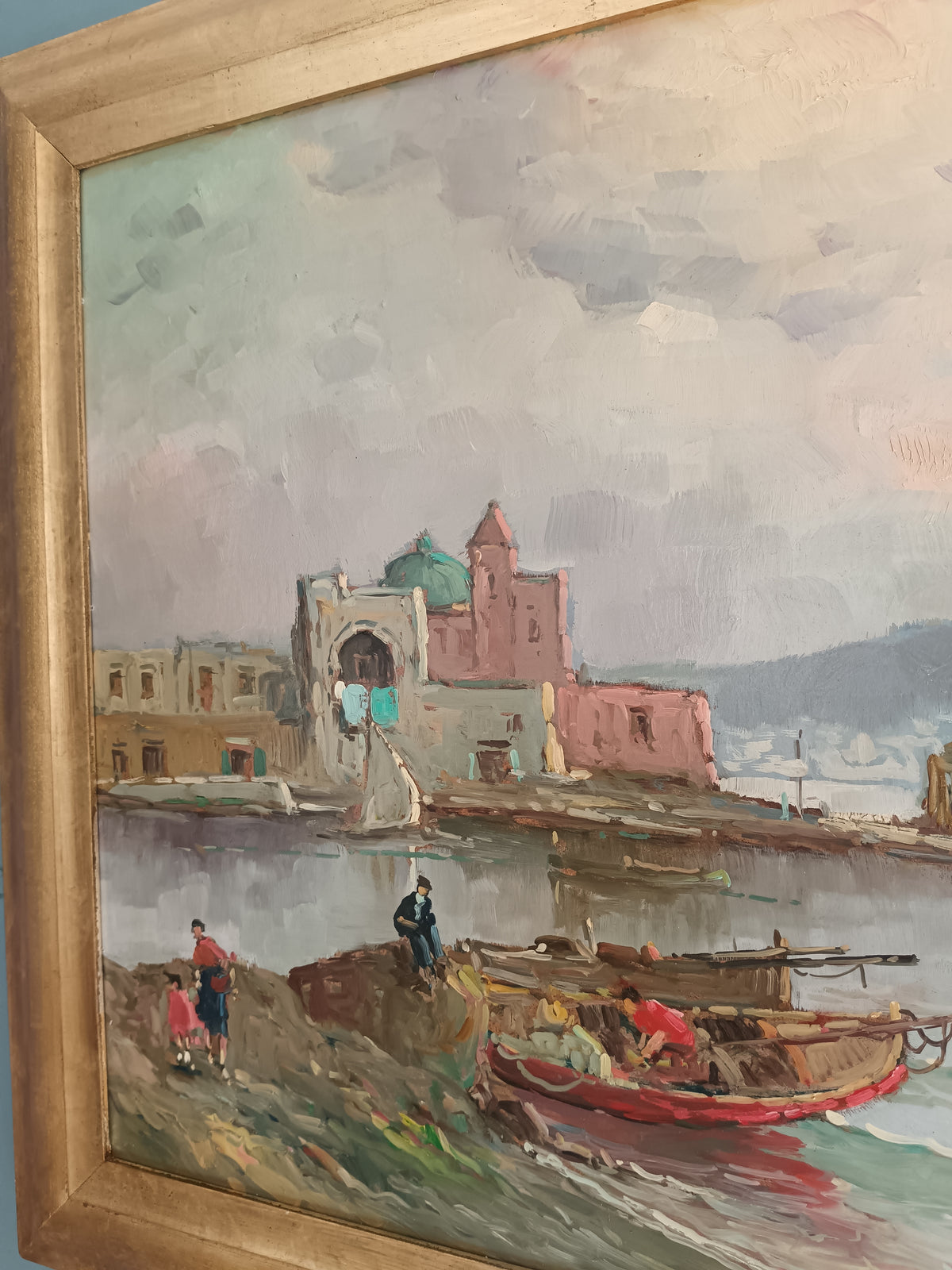 Gianni del grasso ( Torre Del Greco 1945) dipinto olio su legno.