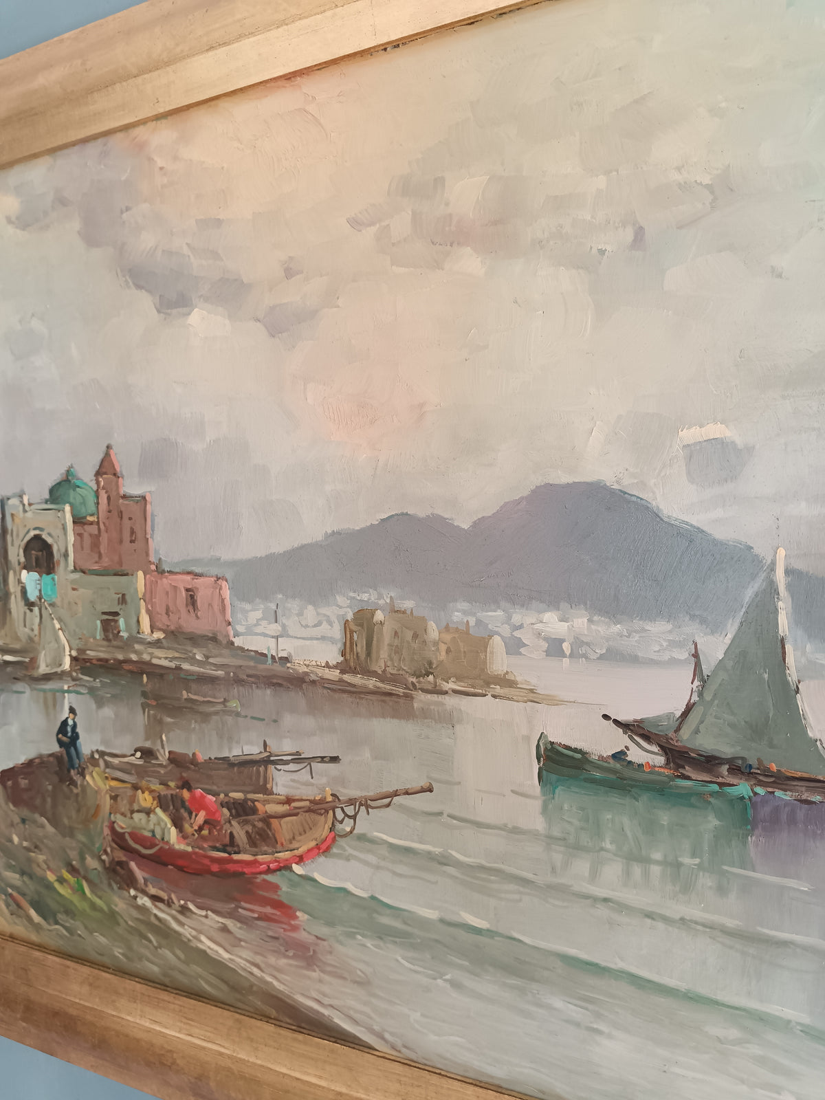 Gianni del grasso ( Torre Del Greco 1945) dipinto olio su legno.