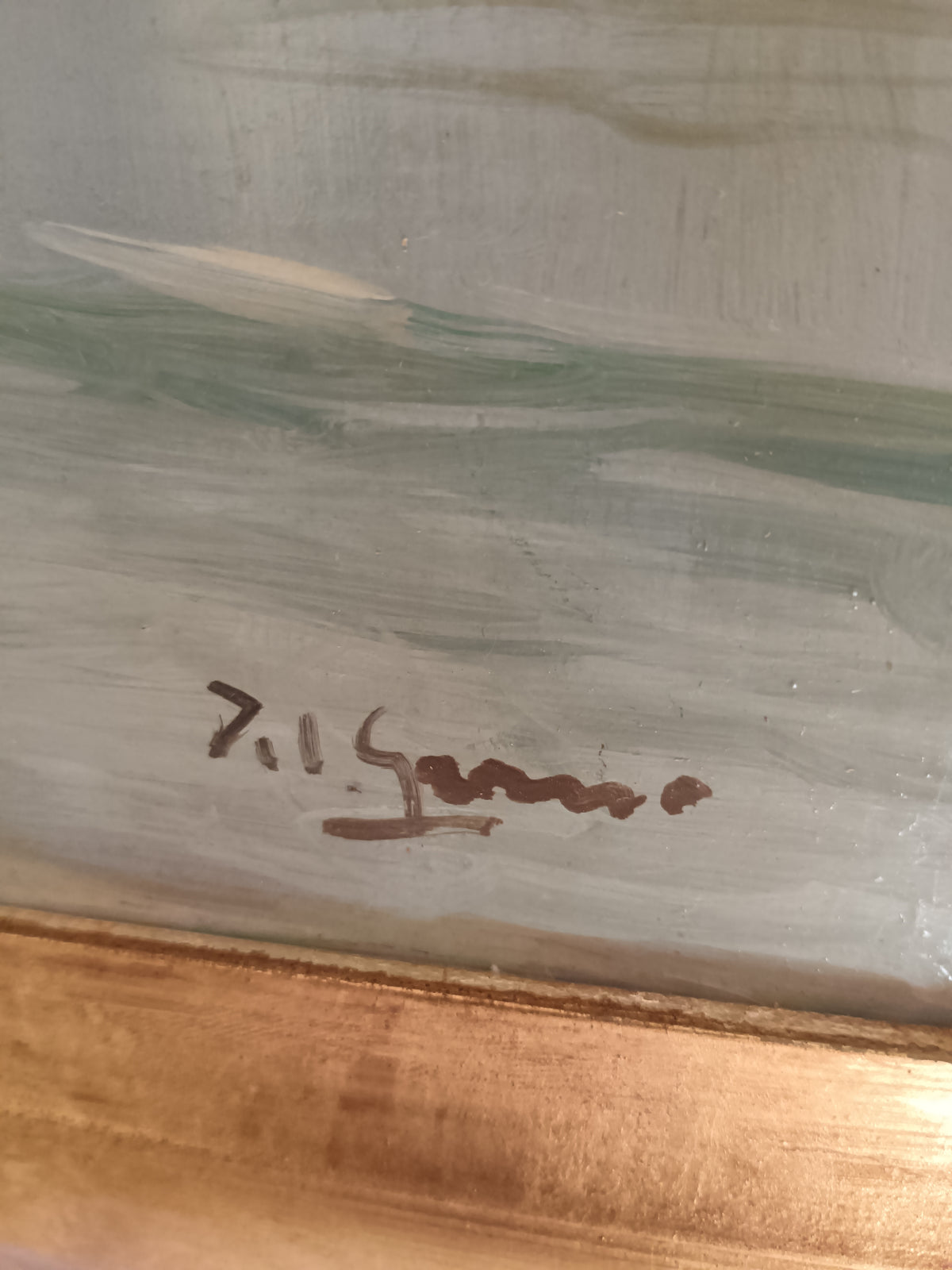 Gianni del grasso ( Torre Del Greco 1945) dipinto olio su legno.