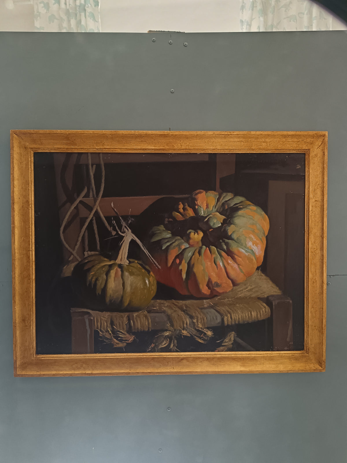 FRANCO BARASCIUTTI Natura Morta con Zucche Olio su Tela Firmato Venezia 82x61 cm