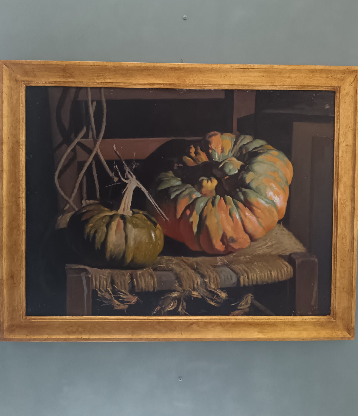 FRANCO BARASCIUTTI Natura Morta con Zucche Olio su Tela Firmato Venezia 82x61 cm