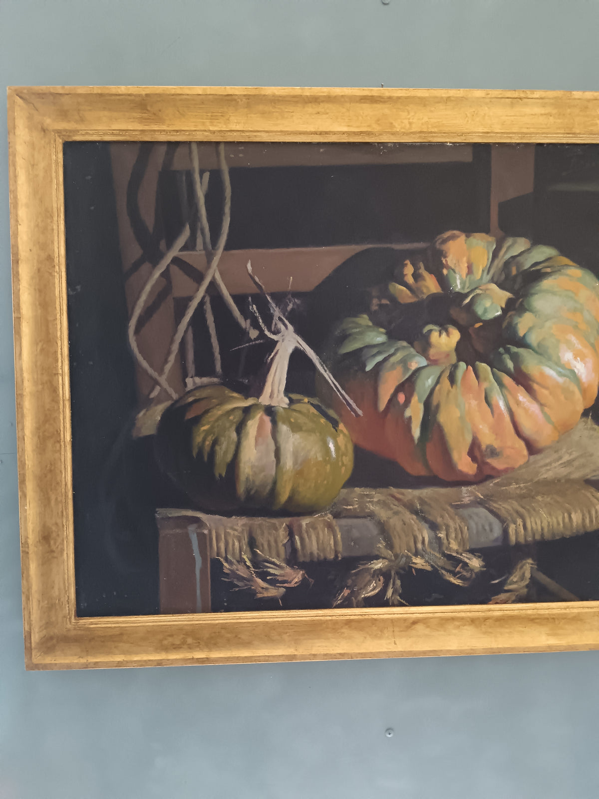 FRANCO BARASCIUTTI Natura Morta con Zucche Olio su Tela Firmato Venezia 82x61 cm