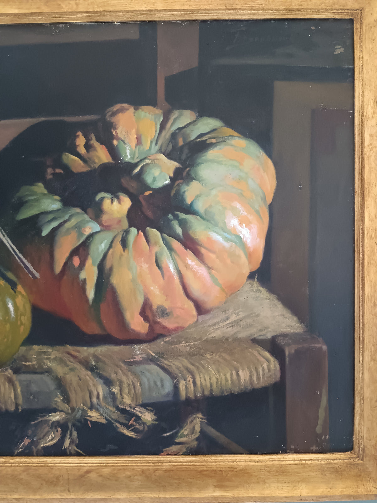 FRANCO BARASCIUTTI Natura Morta con Zucche Olio su Tela Firmato Venezia 82x61 cm