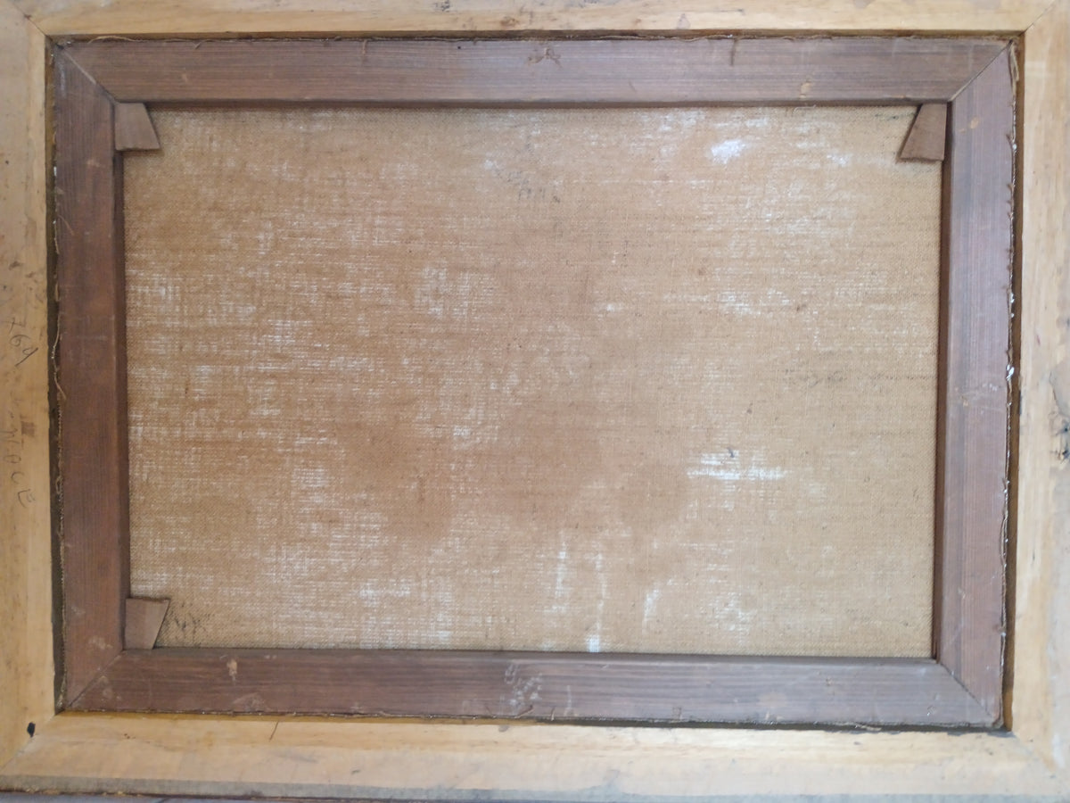 NATURA MORTA CON FRUTTA OLIO SU TELA MONOGRAMMATO MT VINTAGE QUADRO D'EPOCA