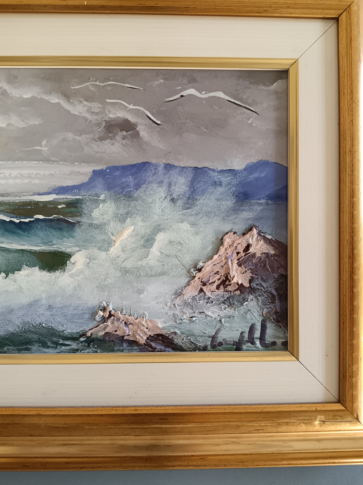 GIOVANNI MINOPOLI (Napoli 1953) – MARINA IN TEMPESTA  OLIO SU LEGNO