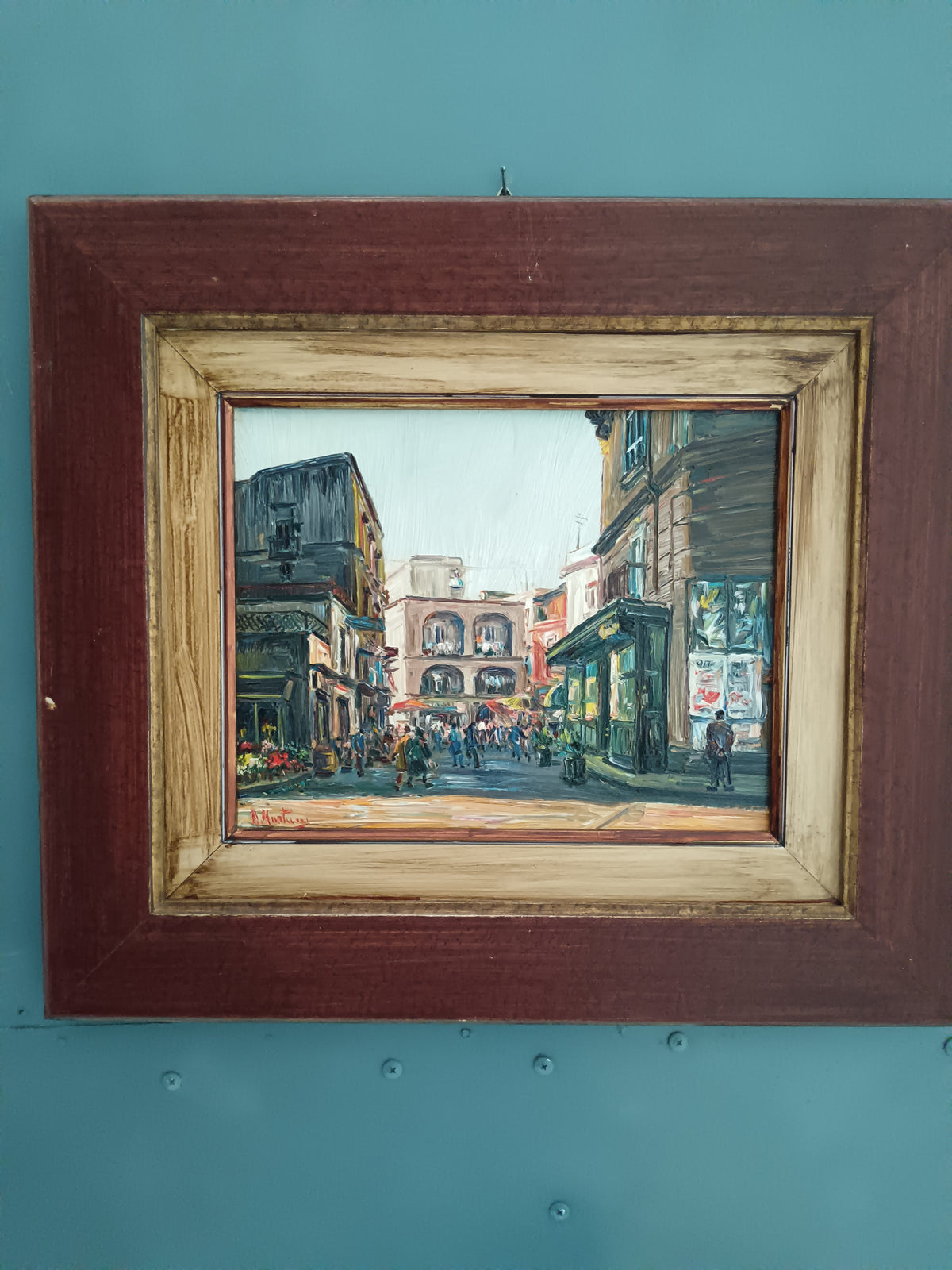 ANTONIO MARTUCCI (Napoli 1934) – MERCATO NAPOLETANO – OLIO SU TAVOLA