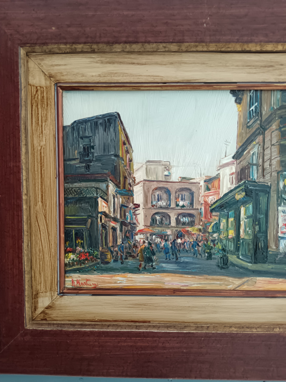 ANTONIO MARTUCCI (Napoli 1934) – MERCATO NAPOLETANO – OLIO SU TAVOLA