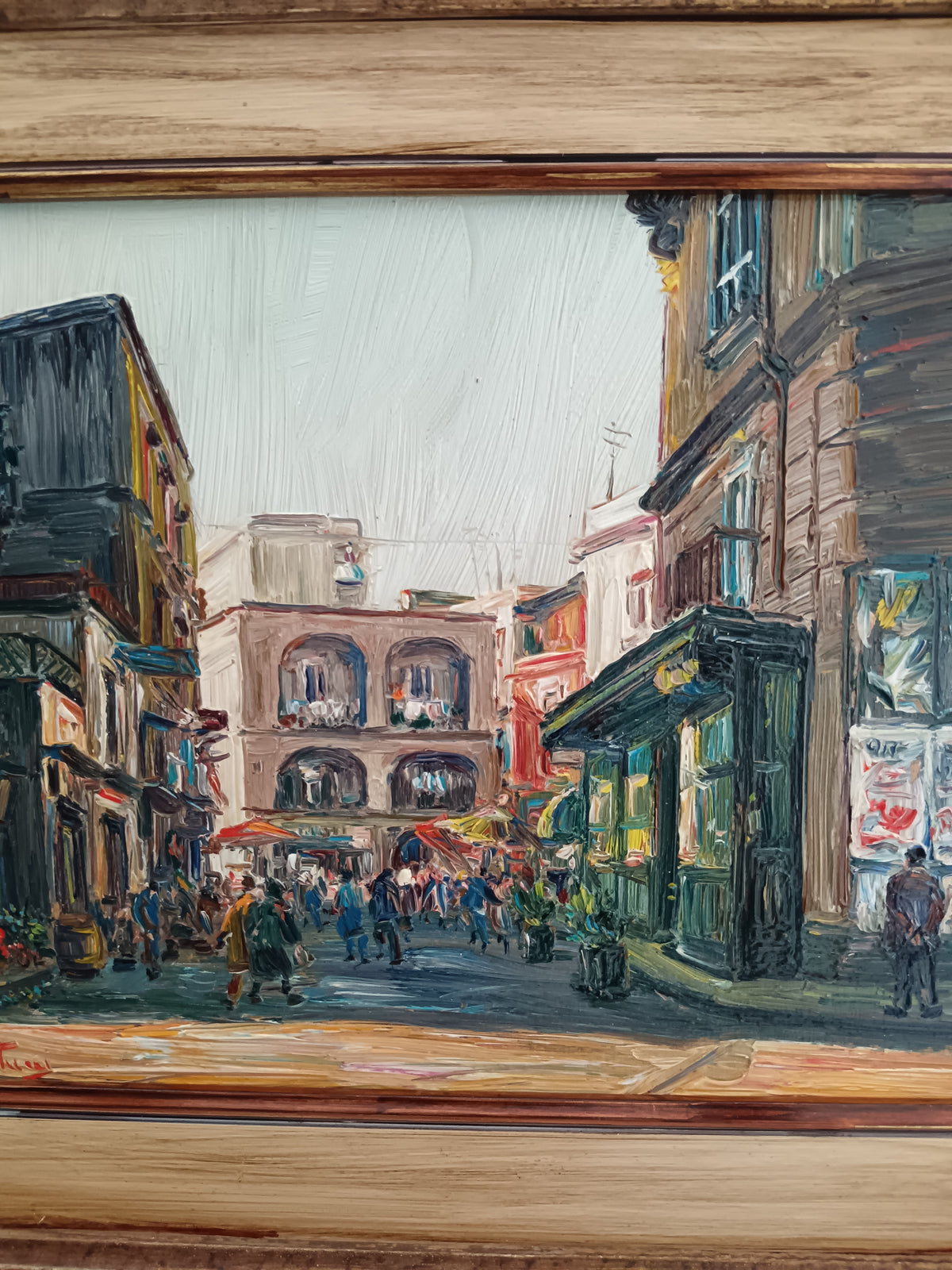 ANTONIO MARTUCCI (Napoli 1934) – MERCATO NAPOLETANO – OLIO SU TAVOLA