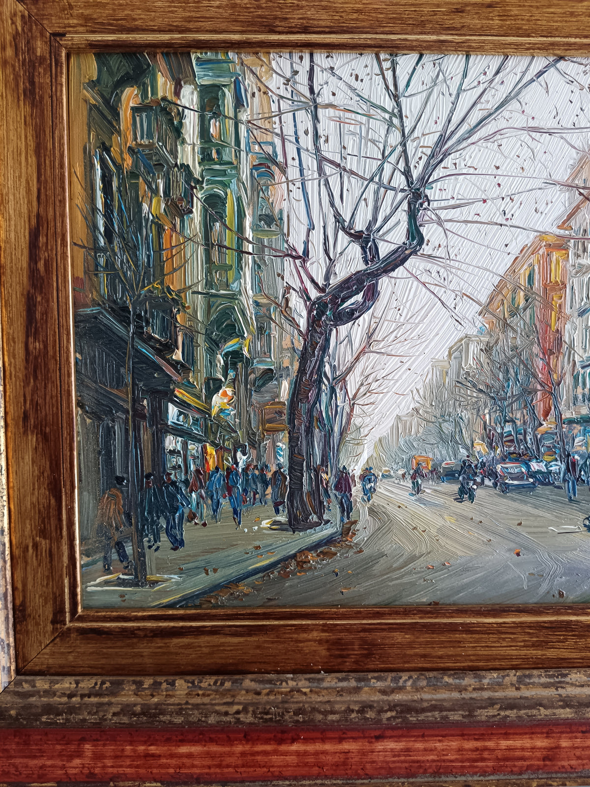 ANTONIO MARTUCCI (NAPOLI 1934) – VIA LUCA GIORDANO AL VOMERO – 2002 – OLIO SU TAVOLA