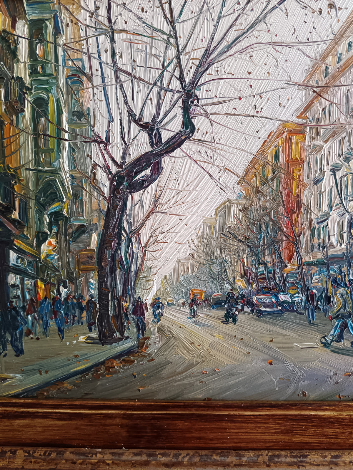 ANTONIO MARTUCCI (NAPOLI 1934) – VIA LUCA GIORDANO AL VOMERO – 2002 – OLIO SU TAVOLA