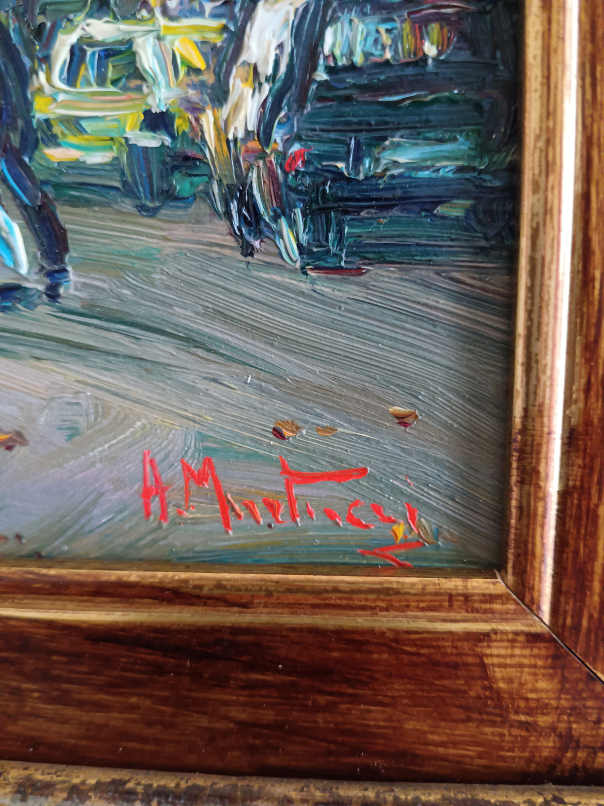 ANTONIO MARTUCCI (NAPOLI 1934) – VIA LUCA GIORDANO AL VOMERO – 2002 – OLIO SU TAVOLA