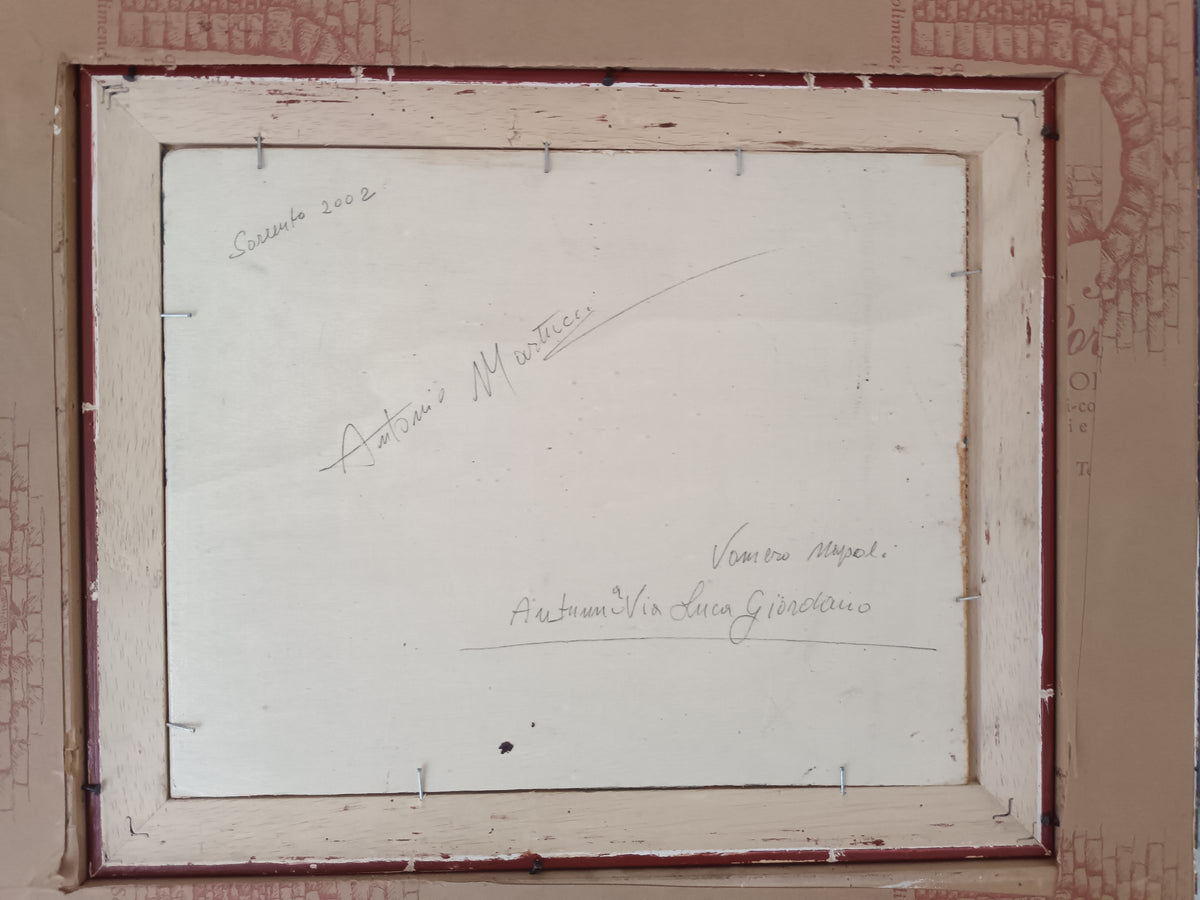ANTONIO MARTUCCI (NAPOLI 1934) – VIA LUCA GIORDANO AL VOMERO – 2002 – OLIO SU TAVOLA