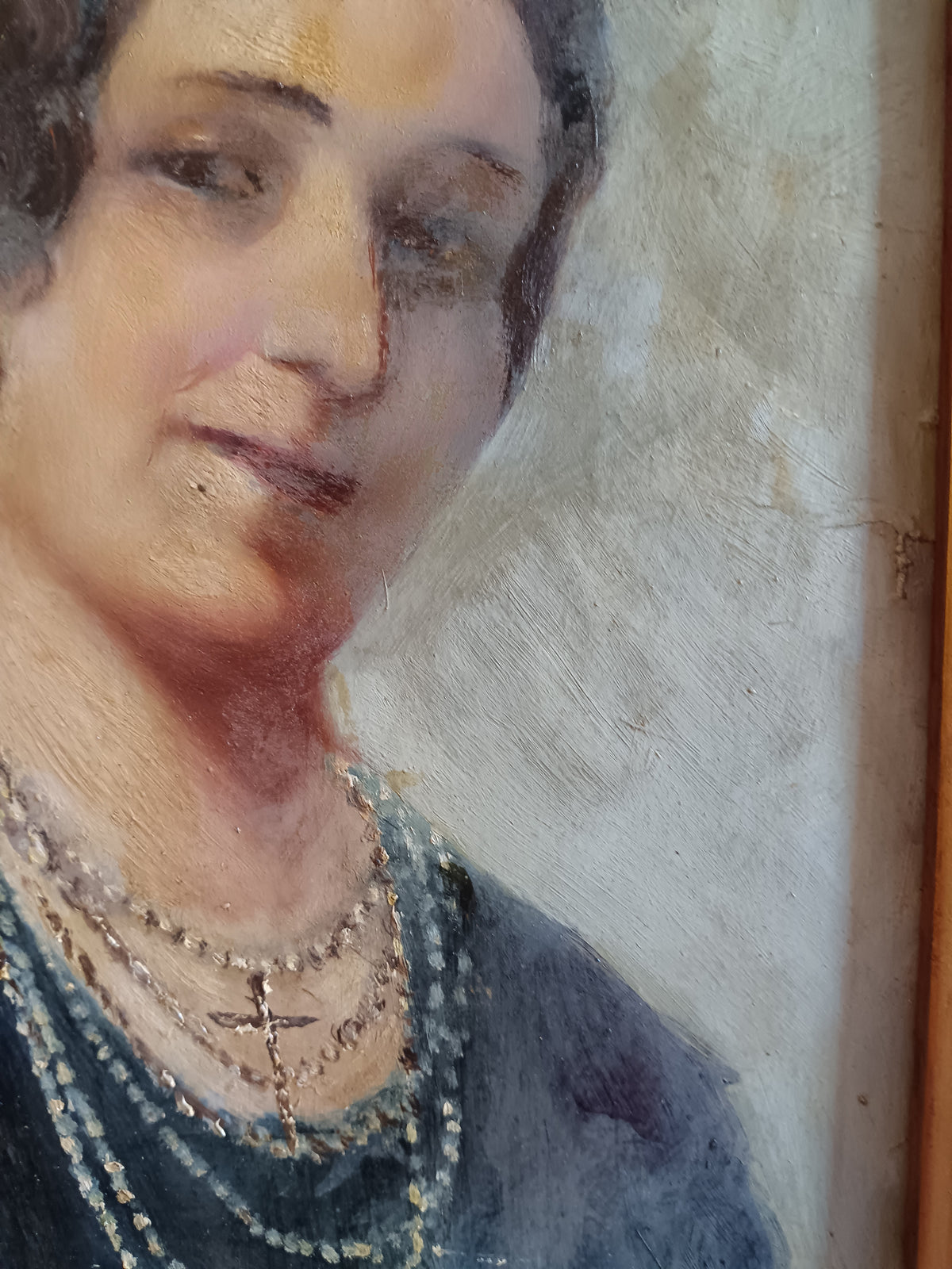 Ritratto di Signora Anni ’20/’30 Olio su Cartoncino Dipinto d’Epoca Cornice Dorata