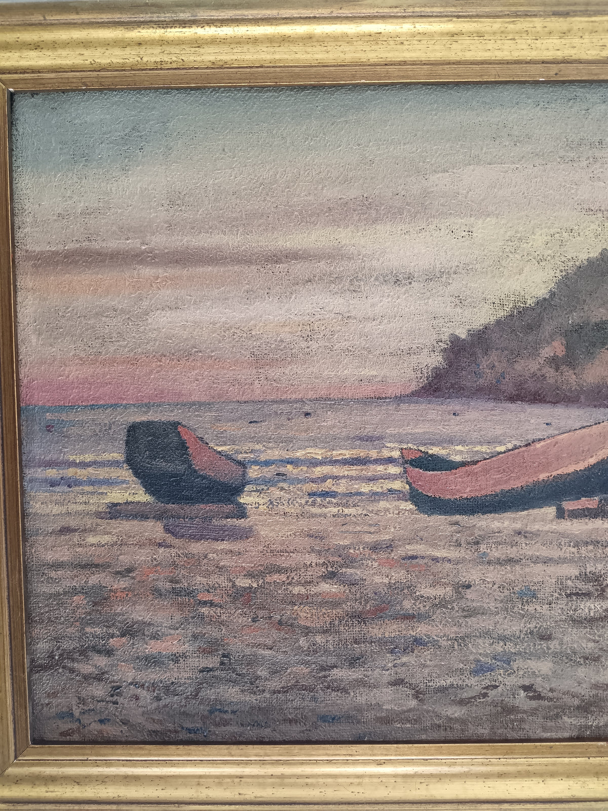 Alberto Del Piano – Spiaggia Brasiliana 1973 – Olio su Tela Firmato – Barca – Marina