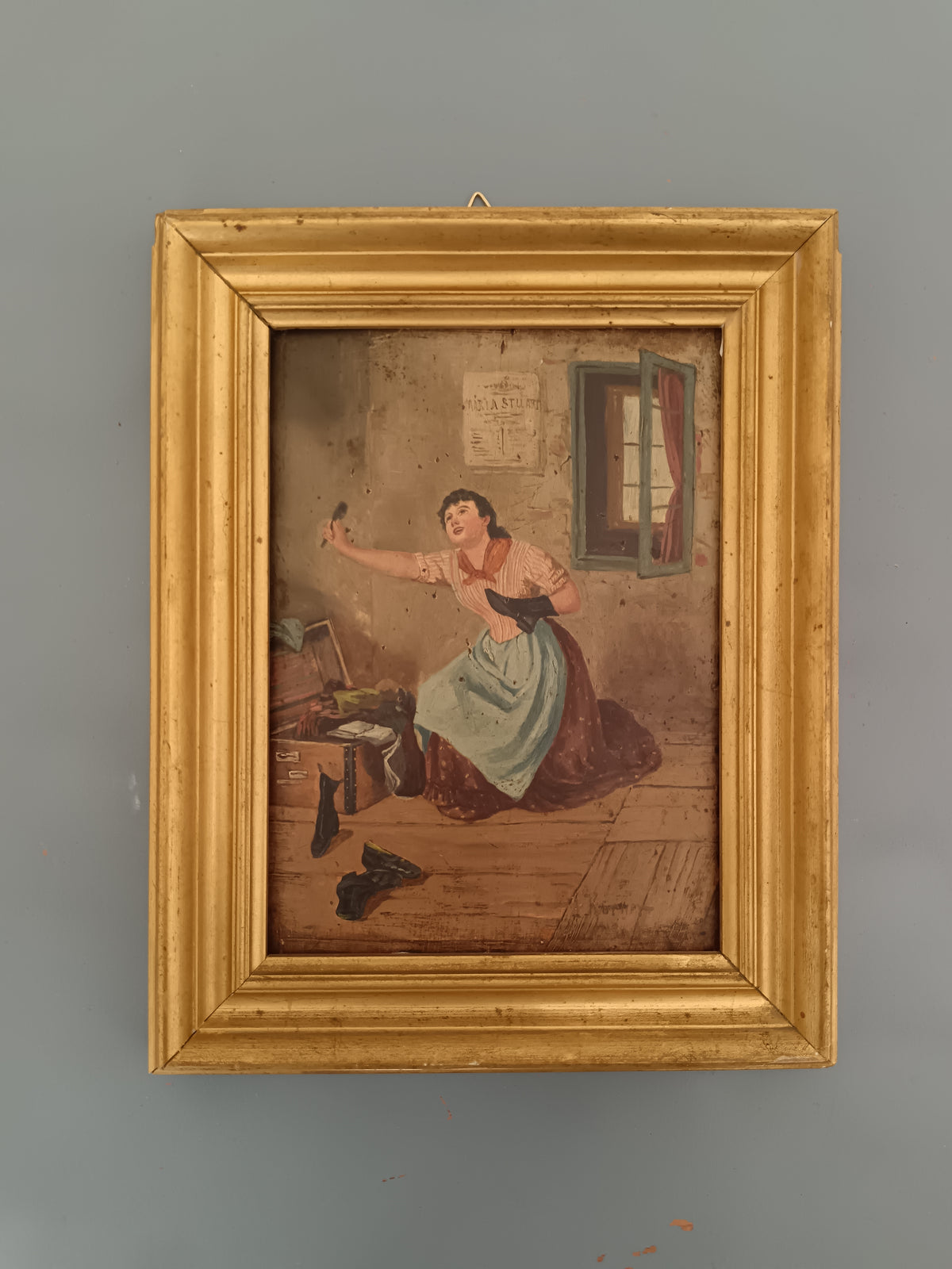 A. Körner – Scena di genere con riferimento a Maria Stuart – Olio su tavola – Firmato