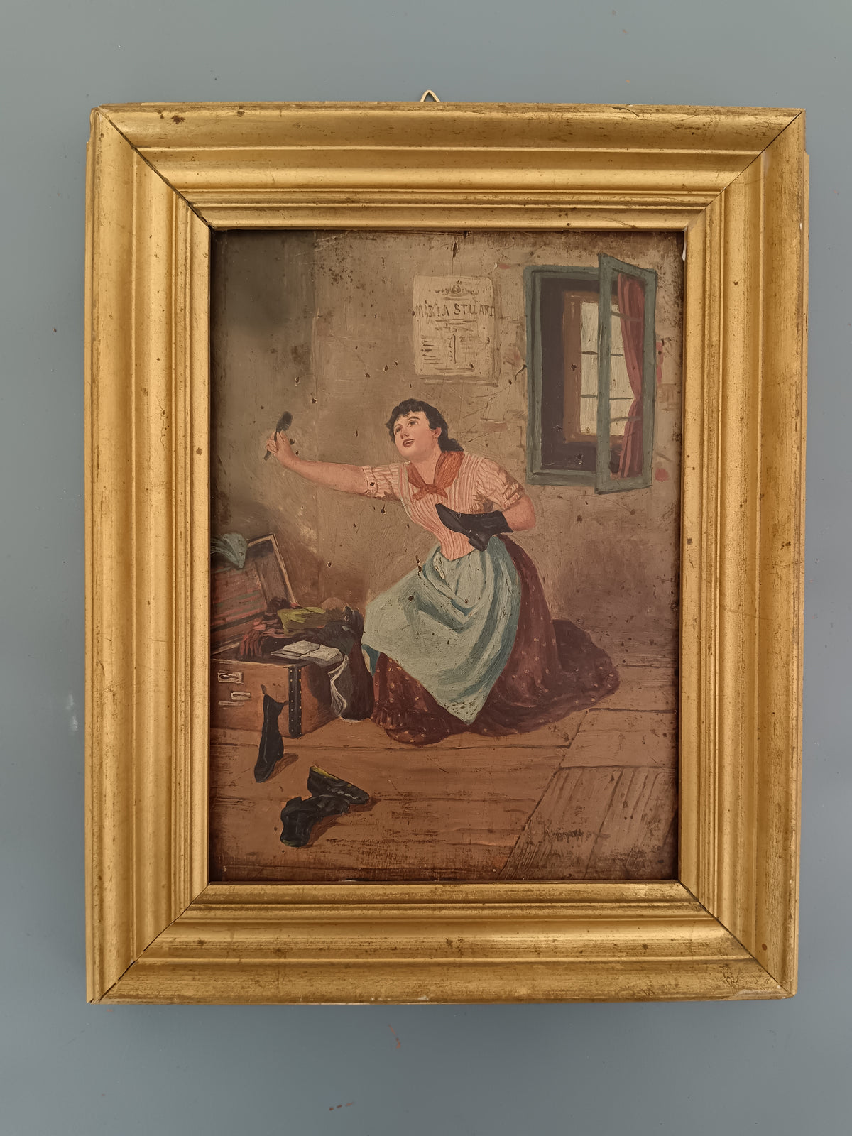 A. Körner – Scena di genere con riferimento a Maria Stuart – Olio su tavola – Firmato